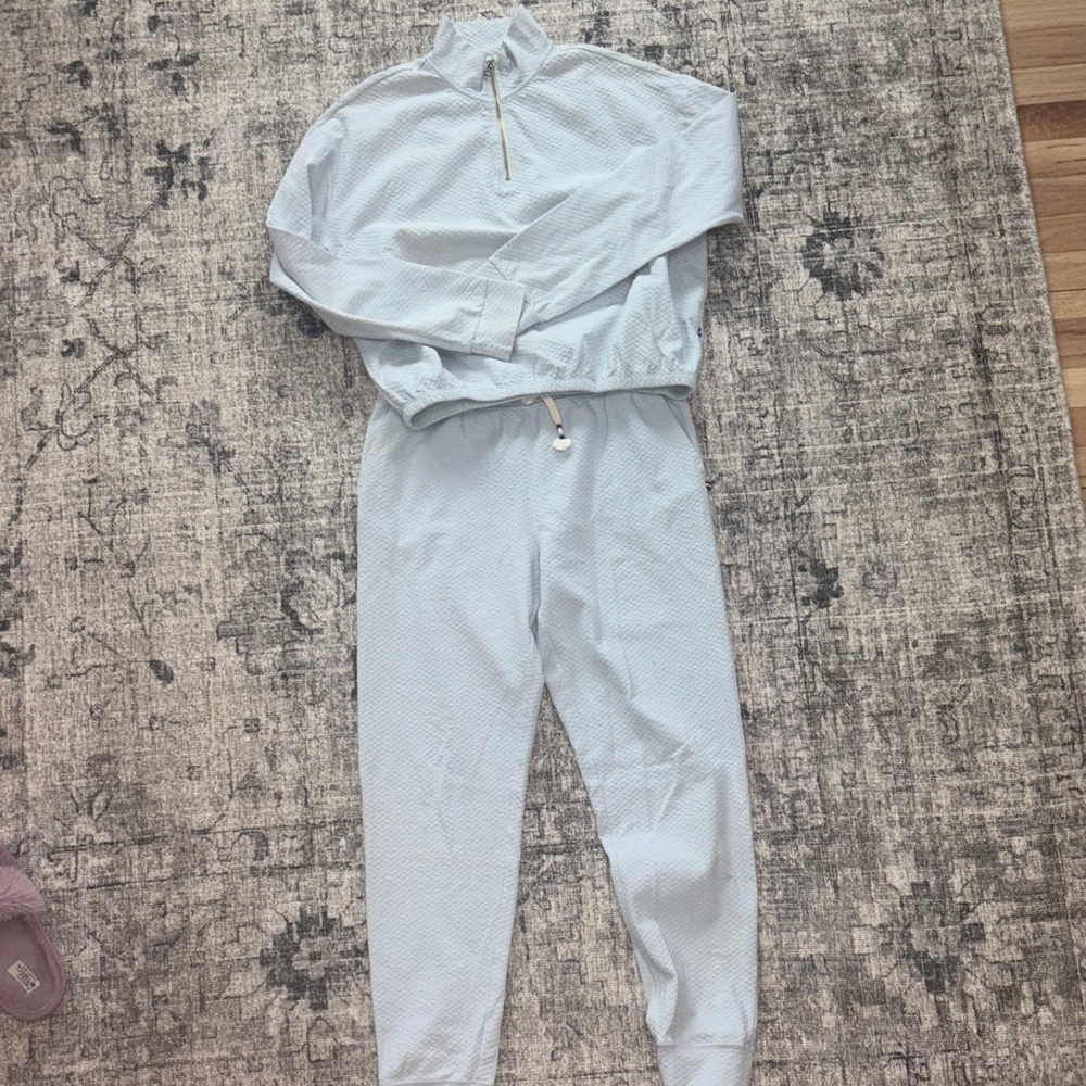 Sol Angeles light blue Quilted Fabric